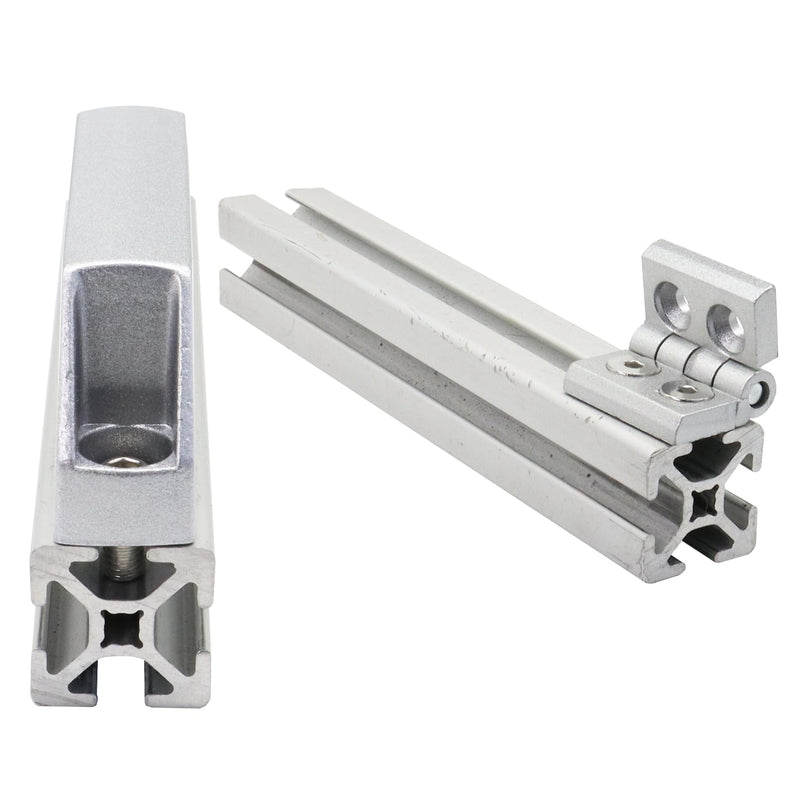 4 Sets 1010 Hinges and 10 Series Extrusion 1.0 Inch Door Handles 1010 Aluminum Profiles Pivot Hinges with Nut for 10/10 1" x 1" Extruded Aluminum Profile