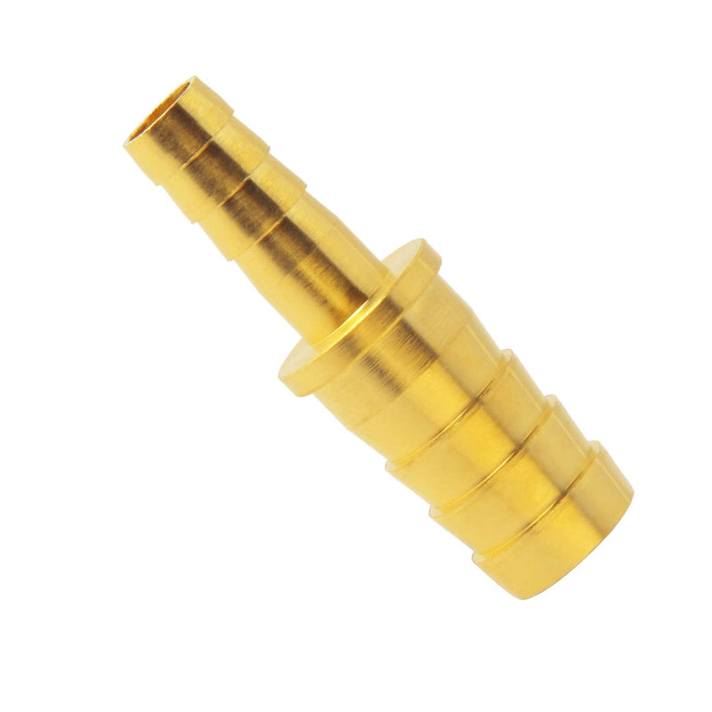 Brass Hose Barb Reducer, 3/8" to 1/4" Hose ID, Reducing Barbed Hose Splicer Mender Coupler Warter Fuel Air (Pack of 2) 3/8-1/4