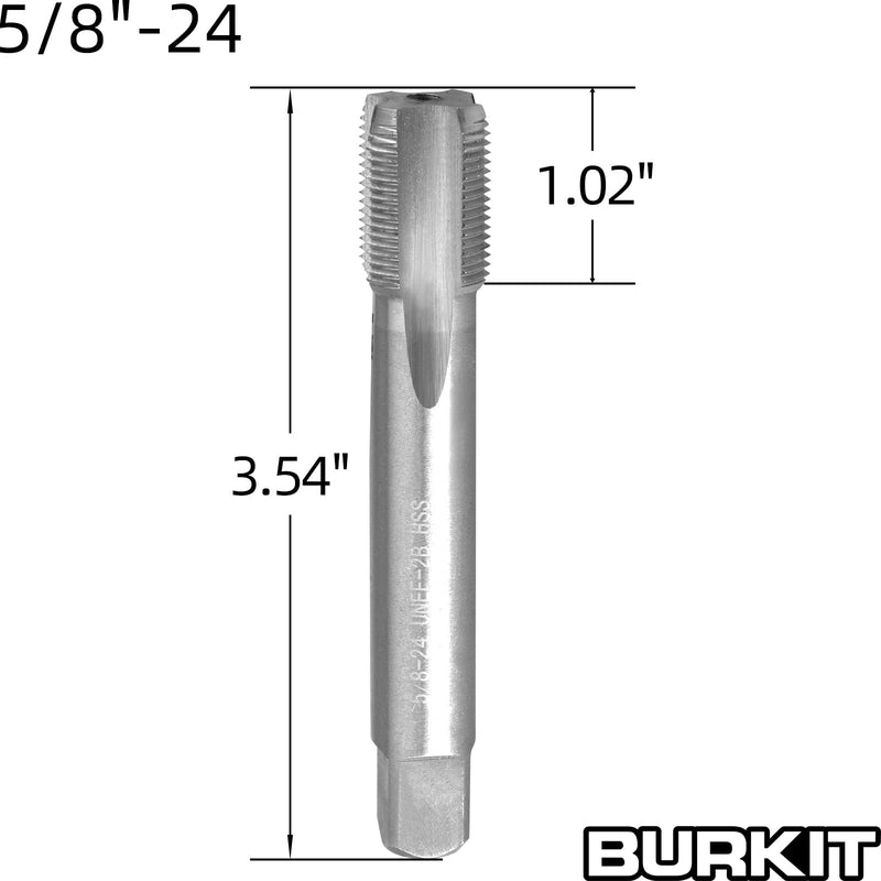 Burkit 5/8"-24 UNEF Tap and Die Set, 5/8 x 24 UNEF Machine Thread Tap and Round Die Right Hand