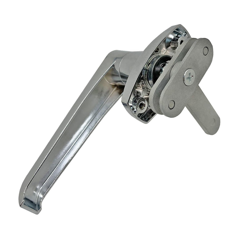 2 Sets Level Handle Cam Lock,L-Type Locking Door Handle,Cabinet Handle Lock Chrome (PX058 Left) PX058 Left