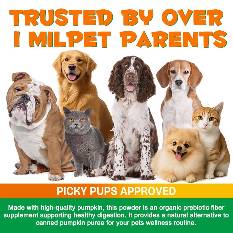 Pumpkin for Dogs & Cats,Fiber Supplement with Apple, Sweet Potato & Enzymes,Supports Digestion Health,Stool & Gut Health,Add Water to Make Pumpkin Puree for Dogs