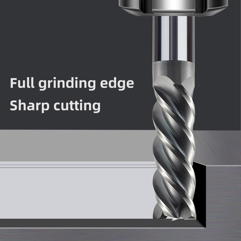 3pcs 4mm 6mm 8mm Carbide Square End Mill 4 Flutes for Stainless Steel D4~D8