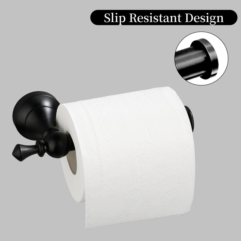 Black Toilet Paper Holder, Matte Black Towel Ring, Hand Towel Holder Toilet Paper Roll Holder Wall Mount Bathroom Accessories, Modern Bathroom Hardware 2 Set