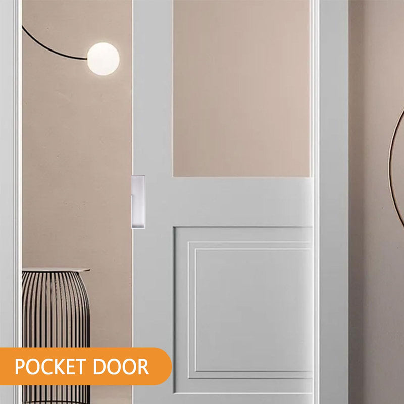 MOROBOR 1 Pcs Pocket Door Handles, Sliding Door Pull Hardware Recessed Finger Flush Pull Closet Door Pulls for Sliding Barn Door Drawer Cupboard Wardrobe(Silver) Silver