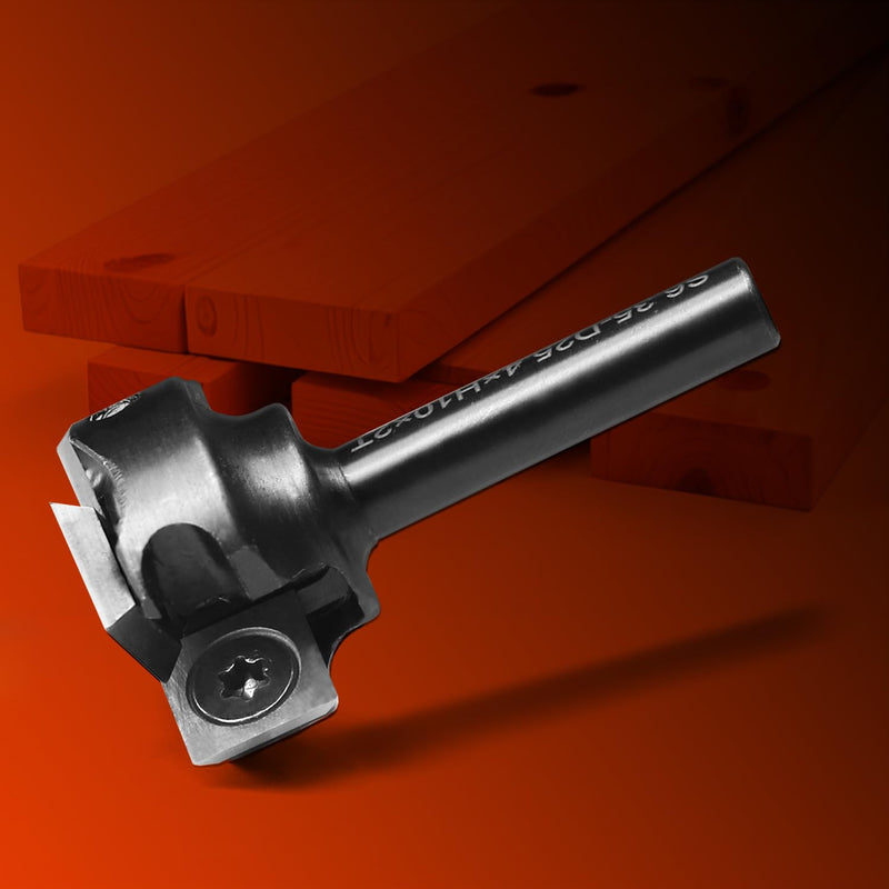 1/2'' Shank CNC Spoilboard Surfacing Router Bit with 1'' Cutting Dia, 2+2 Flutes Carbide Inserts Slab Flattening Bit Wood Planer Bit Planing Bit for Woodworking 1 Inches 1/2 Inches