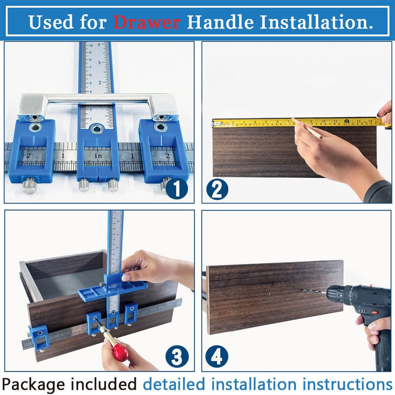 King&Charles Cabinet Hardware Jig, Cabinet Handle Jig with Automatic Center Punch, Cabinet Jig for Handles and Pulls on Drawers/Cabinets, Cabinet Hardware Template Tool Perfect Set. ABS - NewNest Australia