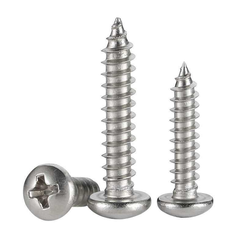 #12 x 1-1/2" Pan Head Self Tapping Screw, Pan Head Sheet Metal Screws Wood Screws, Stainless Steel 304 (18-8), 50 Pack #12 x 1-1/2"