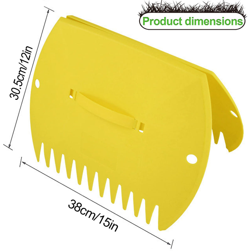 Leaf Scoops Hand Rakes, Large Leaf Grabbers for Yard Work and Garden Use, Clear and Collect Garden Rake, Leaf Scooper and Claws for Leaves, Lawn Debris, and Trash Cleanup, Yellow light yellow