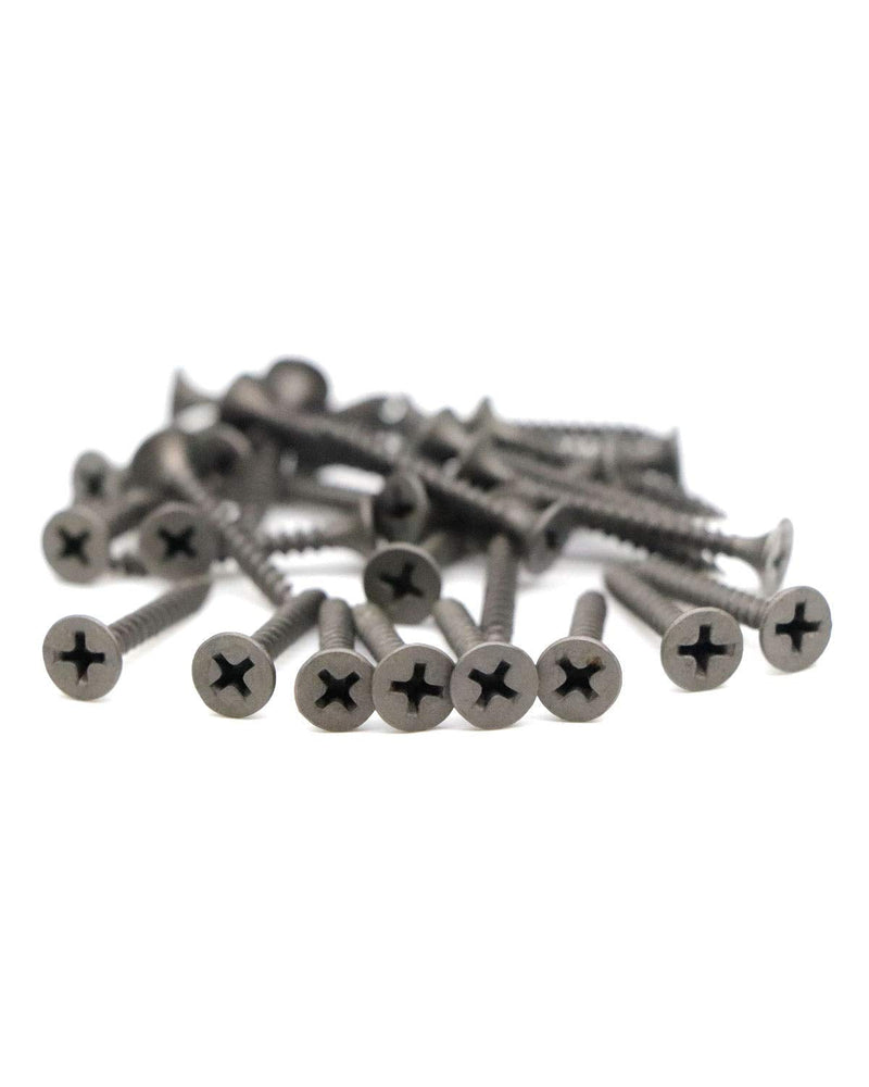 200pcs #6 x 1-1/8" (3.5 x 30mm) Flat Bugle Head Phillips Drywall Screws - Gray Phosphate Coated Self-Tapping Screws for Sheet Metal, Drywall, and Wood - Sharp Point, Fine Thread by IMScrews #6 x 1-1/8" 200