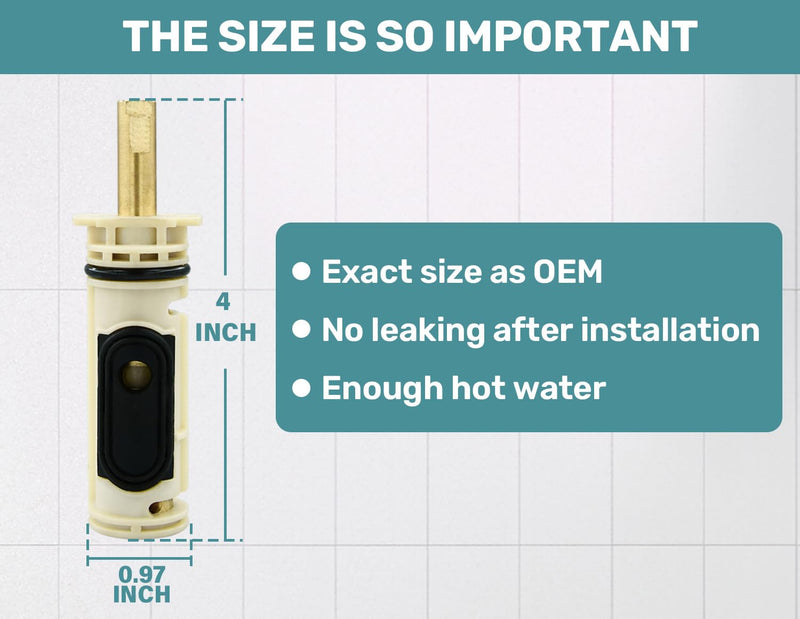 1222 Cartridge Kit Compatible with Moen Tub Shower, Replacement for Moen Posi Temp One-Handle Faucets, Durable Brass