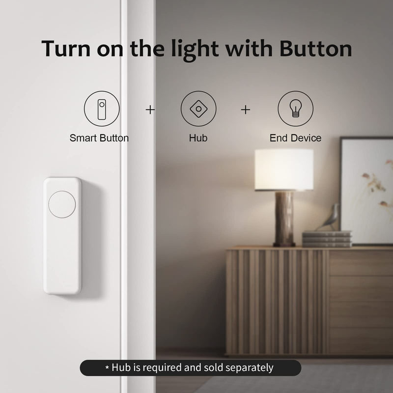 THIRDREALITY ZigBee Smart Button 2 Pack, 3-Way Remote Control, Require Zigbee hub, Work with SmartThings, Aeotec, Hubitat, Home Assistant, Third Reality Hub, Battery Included. White 2 Pack