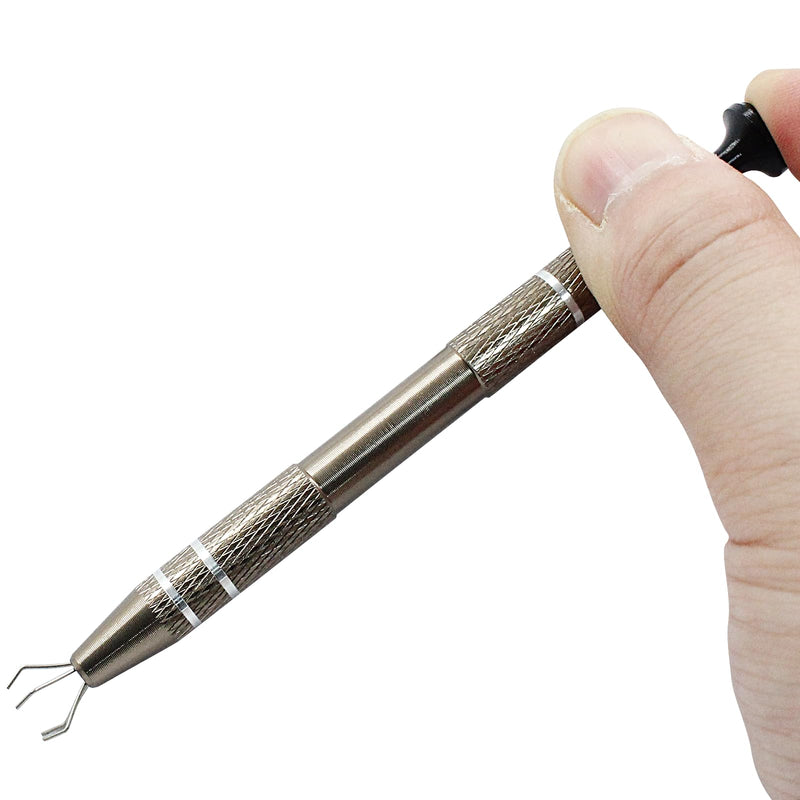 Hordion 4-Claw Pick up Tool Piercing Ball Grabber, Stainless Steel 4 Prongs Jewel Pickup Tool Terp Pearl Grabber for IC Chip Electronic Components Nails Clamping, Gray 1 Pcs