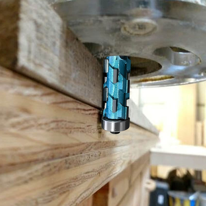 2pcs Flush Trim Router Bit, 1/2" Shank Bearing Flush Trim Bit Double Bearing Spiral Trimming Flat Trimming Router Bit Solid Carbide UP Down Compression Router Bit for Woodwork Triming, 3-7/8" 4-7/8"