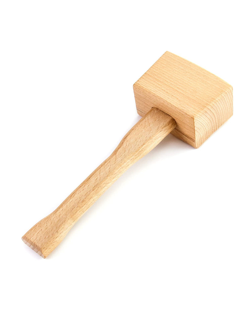 QWORK Wooden Mallet, 9.5" Manual Ice Hammer Mallet Beech Solid Carpenter Wood Hammer Woodworking Hand Tool 1 Pack