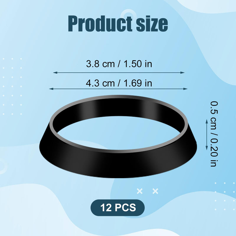 12pcs Cone Seal Ring Silicone Washer, Good Sealing Washer for 1 1/2 Inch Pipe, Rubber Gasket Washers for Sink Drains, Outdoor Water Pipes