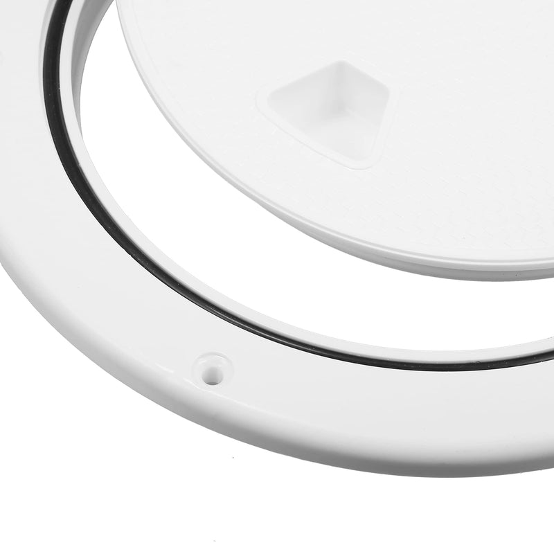 X AUTOHAUX 8" White Circular Non Slip ABS Inspection Hatch Deck Plate with Detachable Cover