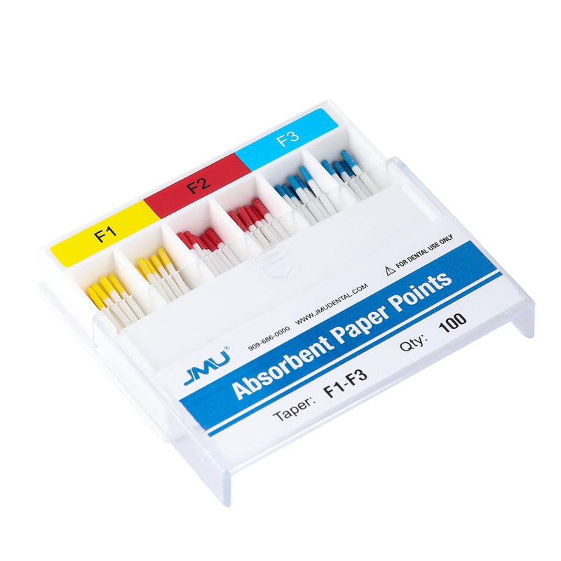 JMU Absorbent Paper Points, #F1-F3 Assorted, 100pcs/Pack 1