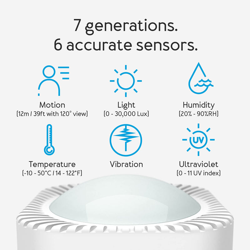 Aeotec MultiSensor 7, 6-in-1 Zwave Sensors Contains Monitor Motion, Temperature, Light, Humidity, UV, and Vibration, Z-Wave Plus, Gen7, S2, SmartStart Enabled, Compatible with Zwave Hub Smartthings