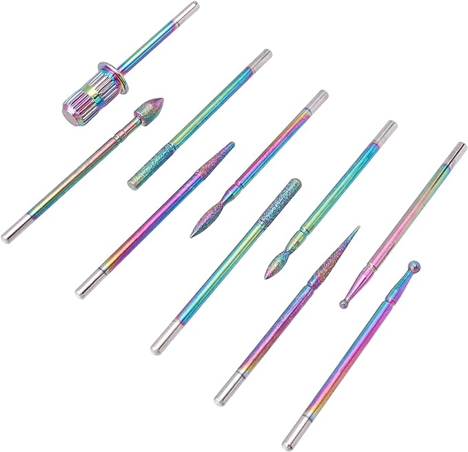 Bestgle Nail Bit for Nail Machine, 20 Ceramic Bits, Grinding Nail Het, Nail Polishing, Nail Care, Cuticle Treatment, Polishing Bit Set, Nail Drill Bit, Shaft Diameter 0.09 inches (2.35 mm), Multicolor - NewNest Australia