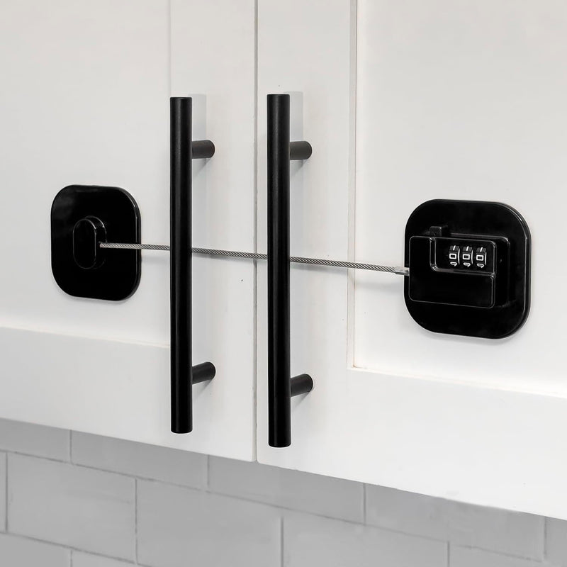Child Safety Cabinet Locks,Drawer Locks with Combination Closet Lock,Fridge Lock,Child Proof Refrigerator Lock,Child Lock(Black 4Pcs) Black 4pc