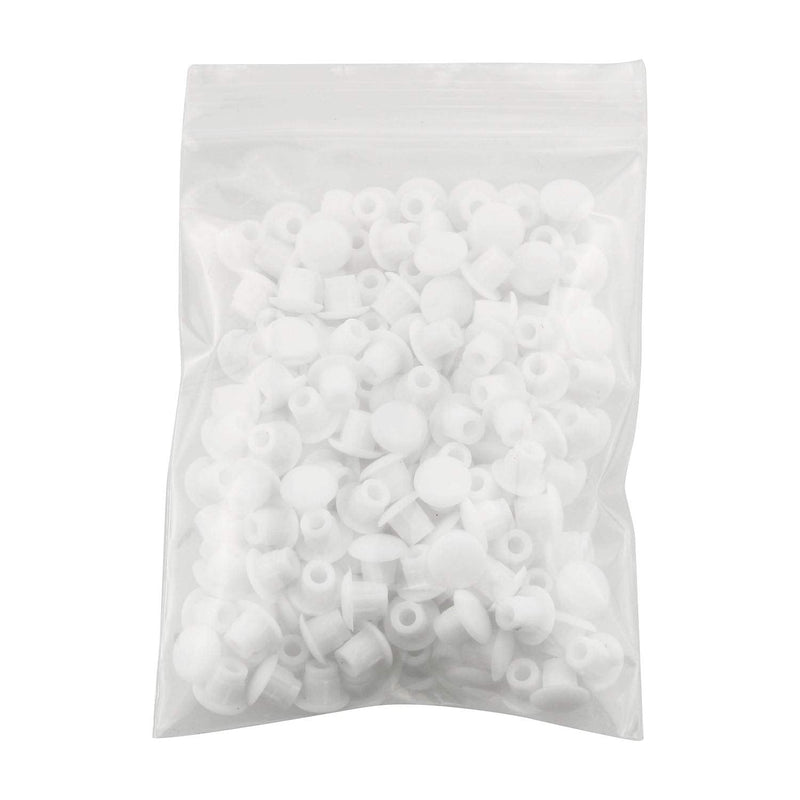 Tegg Screw Caps Cover 100PCS 5mm(3/16Inch) Flush Type White Plastic Panel Hole Plugs Button Tops for Cabinet Cupboard Shelf Furniture