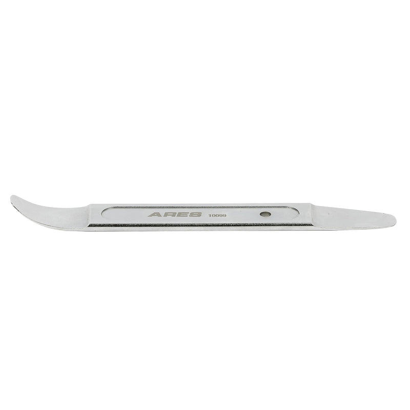 ARES 10099 - Compact Double End Metal Skin Wedge Prybar Tool - Durable Prybar Removes Trim, Paneling, Fasteners, and More - Compact Design with Curved and Straight Ends for Increased Versatility Compact Double End Skin Wedge Pry Tool