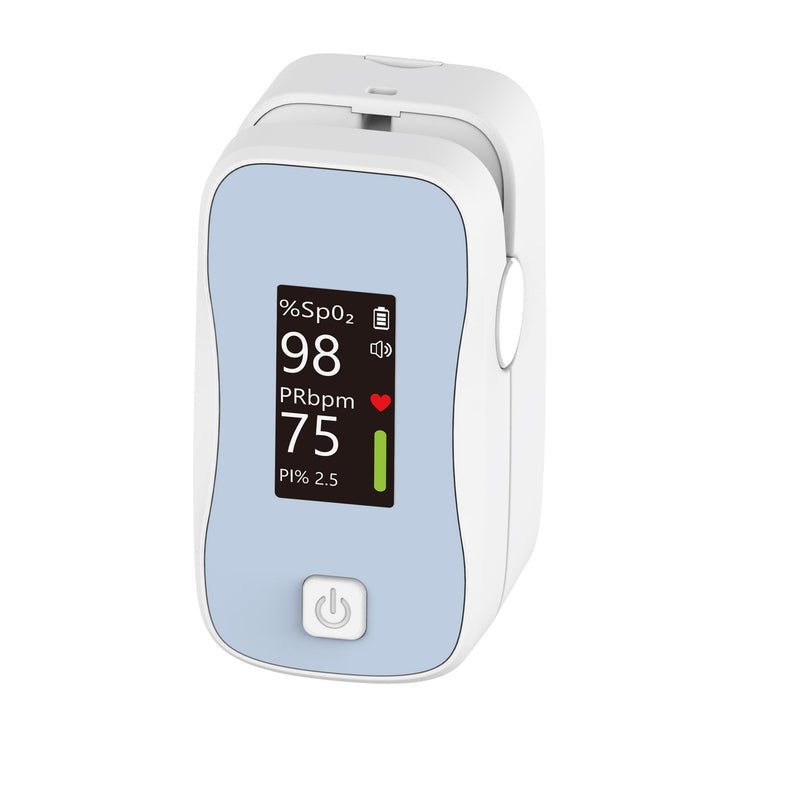 Pulse Oximeter Fingertip, Blood Oxygen Monitor with 20 Memories, Alarm & Brightness Adjustable, Batteries & Lanyard