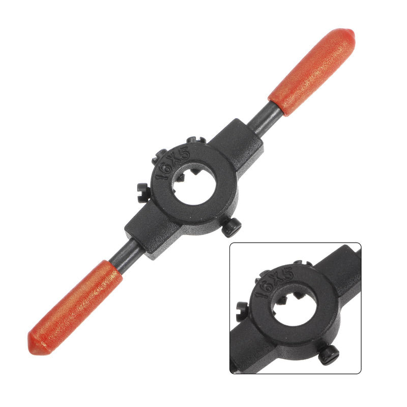uxcell Die Stock Handle Wrench, for Metric M1-M3 (Metric) / 1/16"-3/32" (UNC/UNF) / 16mm OD Round Dies, 16mm x 5mm Threading Die Holder with Plastic Handle