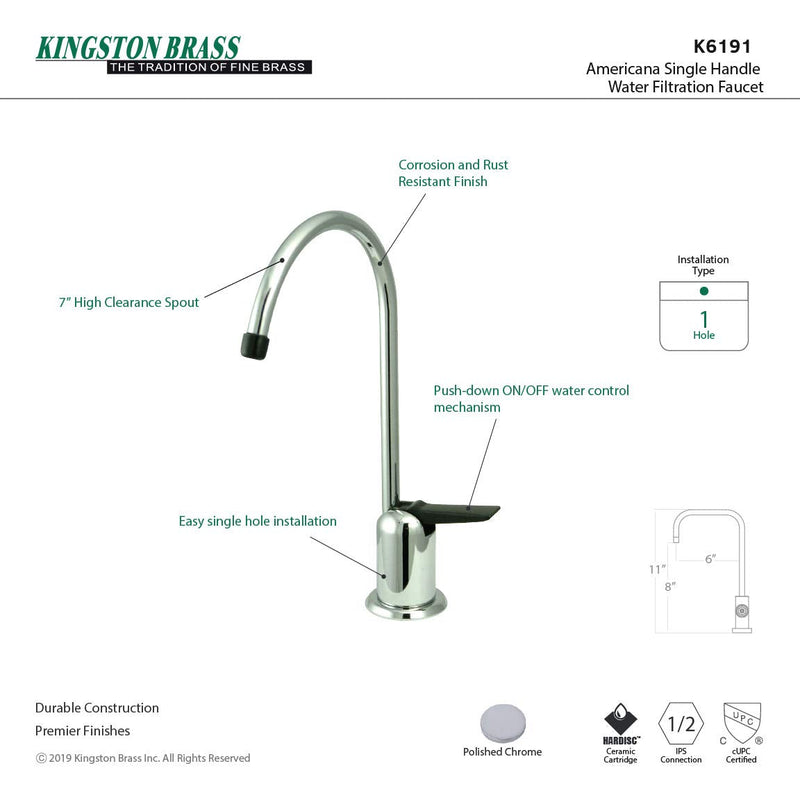 Elements of Design Water Filter Faucet, Polished Chrome