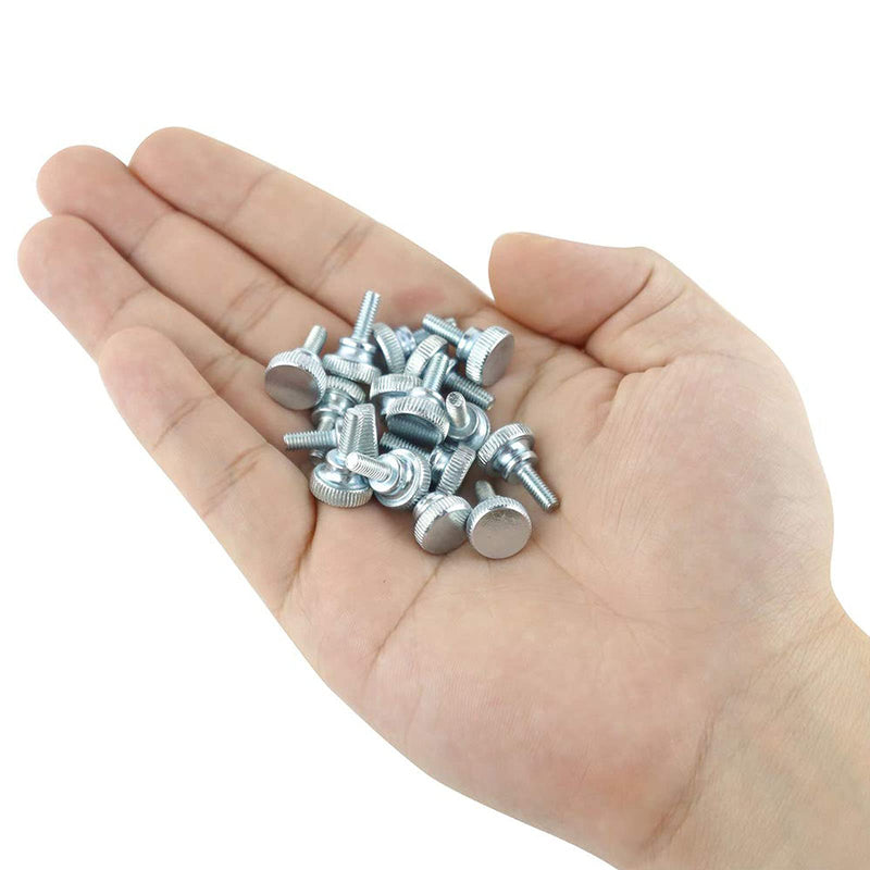 10 Pcs Galvanized Flat Knurled Head Fully Threaded Thumb Screws Bolts Fastener,Thumbscrew Threaded Knurled Grip Knobs Thumb Screw,Vesa Screws, Monitor Mount Screws for TV and Monitor Mount(M4x10mm) M4x10mm（10 Pcs）