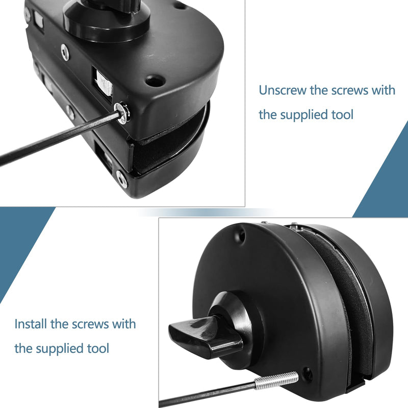 Sliding Double Glass Door Lock, Home, Office Single Door Lock, no Drill Glass Door Lock Anti-Theft Security Lock, Double Swing Hinged Frameless Push Sliding Gate Lock with 5 Keys，Model A101