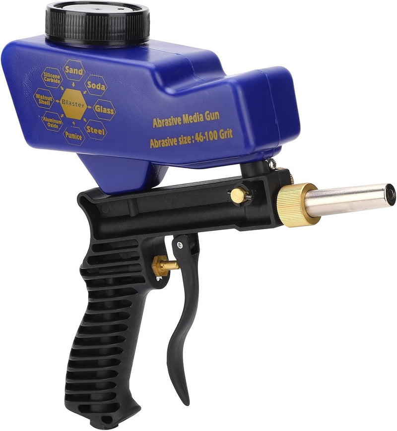 Sand Blaster Gun for Air Compressor, Paint/Rust Remover for Metal, Wood, Cabinet & Glass Etching, 150 PSI Continuous Blasting Media for Aluminum, Sand, and Soda Blaster Jobs, Portable.