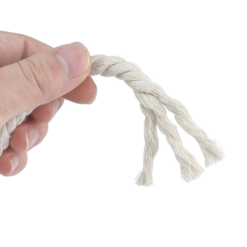 jijAcraft 1/3 Inch Nautical Cotton Rope Crafts, 8mm x 65Feet Clothes line Rope for Outdoor,3 Ply White Rope Cord Unbleached Rope, Macrame Cord Rope for Clothesline, Baskets, Hangings Pots, Pet, Toys 8mm x 65 ft