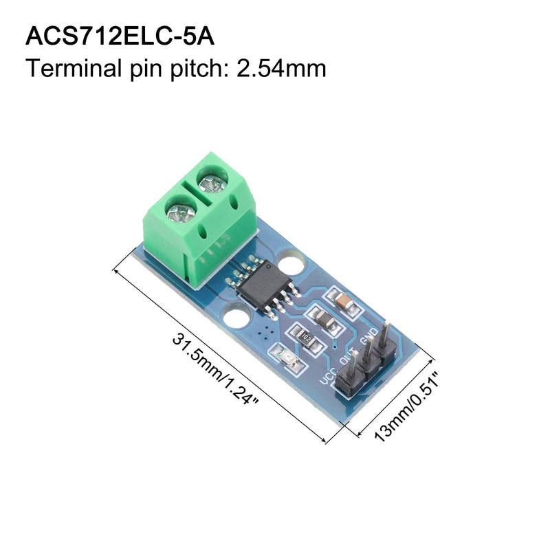 MECCANIXITY 3pcs ACS712 Current Sensor Module 5A Range Hall Effect Current Sensor Current Measuring AC/DC for Detecting Current