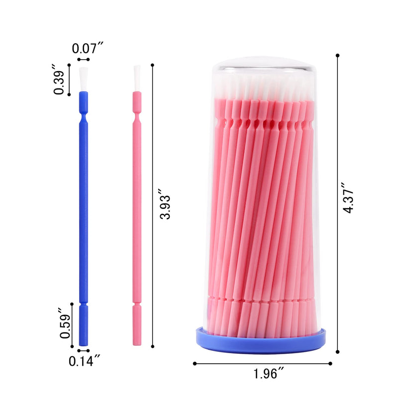 Disposable Dental Micro Applicators 400 PCS, Dental Microbrush Bendable Micro Swabs Applicator - Pink