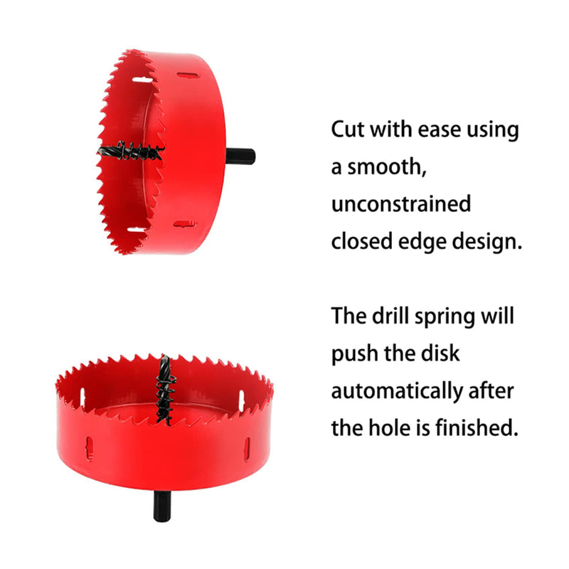 HSS Bi-Metal 4-1/2" Hole Saw with Arbor Mandrel,Heavy Duty Steel Design for Wood Planks, Cornhole Boards,Aluminum, Drywall and Plastics(115mm) (115mm)