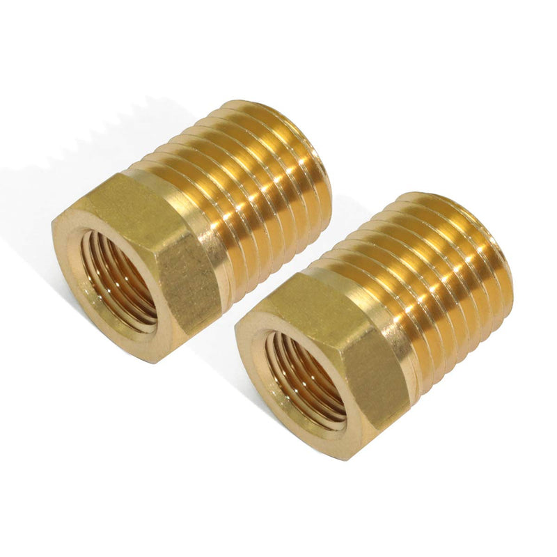 KOOTANS 4pcs Heavy Duty 1/4 NPT Male Thread to 1/8 NPT Female Thread Brass Reducer Hex Bushing Brass Fitting Pipe Hose Tube Adapter Convert 1/4 x 1/8 NPT (O.D x I.D: 1/2'' x 3/8'')