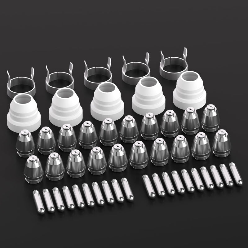 ANDELI AG60 Plasma Cutter Torch Consumables, 50Pcs Cutting Torch Tip Nozzles Kit with Box, Ceramic Cups for Multiple Pilot Arc Plasma Cutters (SG-55/AG-60 Compatible)