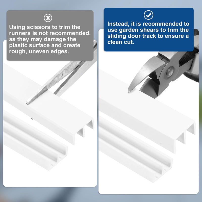 uxcell 2Set Plastic Sliding Door Track, 3.94Ft Sliding Glass Cabinet Window Track Hardware Set for 1/8" Thick Panels, for Small Bypassing Closet Door, White 2