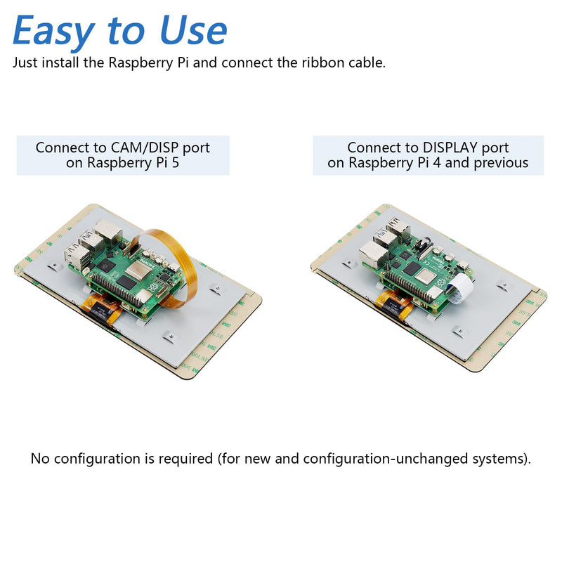 FREENOVE 7 Inch Touch Display for Raspberry Pi 5 4 B 3 B+ A+, 800x480 Pixel IPS Monitor, 5-Point Capacitive Touchscreen, Driver-Free MIPI DSI Port 7 inch IPS touchdispaly