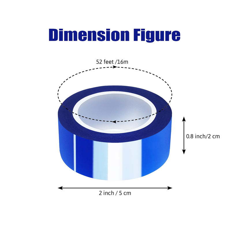 12 Rolls 20mm x16m(52FT) Blue Heat Tape High Temperature Heat Resistant Tape Heat Transfer Tape for Heat Sublimation Press Vinyl,No Residue