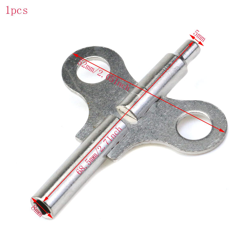 Double-Ended Clock Key Metal Winder Key Silver Wall Clock Accessories for Wooden Clock Watch Bracket Clock (4.4MM/2.2MM)