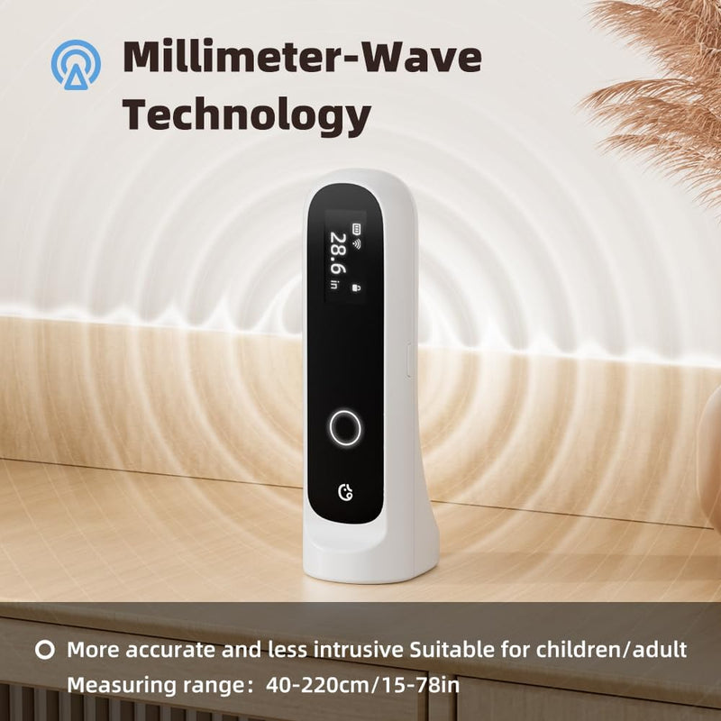 Ellie Highly Accurate Smart Height Measurement for Kids - Wireless Wall Portable Design with LCD Display with APP for Height Tracking and Data Management