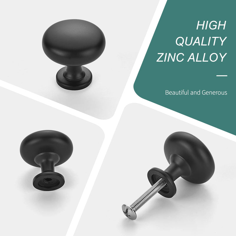 AVICCI 10 Pack Cabinet Knobs Mattle Black Modern Drawer Pulls for Kitchen Cabinet Batheroom Drawer Dresser Furniture Handware Cabinet Pulls Knob-10Pcs