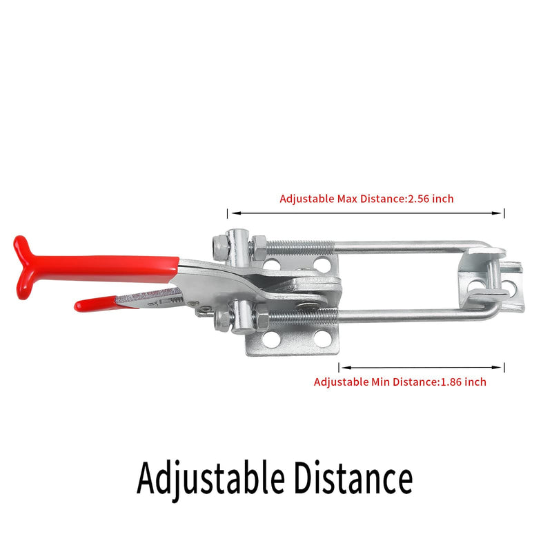 3PCS 2000lbs Toggle Clamp 431,Heavy Duty Toggle Latch Clamp,Tire Carrier Latch,Quick Release Latch,Cam Lever Clamp.Adjustable Latch for Lid Latch,Cam Clamp Latch,Pull Latch & Draw Latch Hardware Red