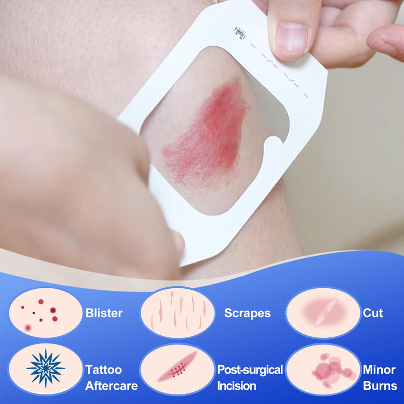 100 Pcs Transparent Film Dressing, HSA FSA Eligible, Waterproof Bandages Post Surgical for Wound Cover Shower, Clear Bandage 2.375" x 2.75" 2.3 x 2.7 in