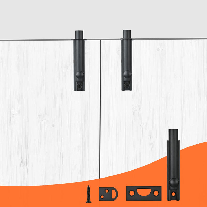 Solid Brass Surface Bolt 3 Inch, Heavy Duty Concealed Slide Surface Door Bolt, Black Black-1 Pack