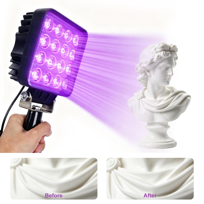 Handheld 300W UV Curing lamp Handle UV lamp, Glue Plate lamp Flaw Detection lamp for Curing Photosensitive Resin lamp 365nm/395nm/405nm UV Light for Curing(32W 365nm) 32W 365nm