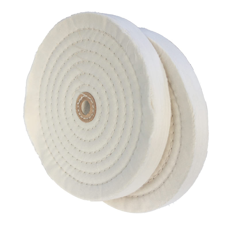2 Pcs Extra Thick 8 Inch Cotton Buffing Wheel, 70 Ply Cloth 5/8 Inch Arbor Hole Abrasive Polishing Wheel for Bench Grinder(White) 2 Pc 8" Buffing Wheel(White)
