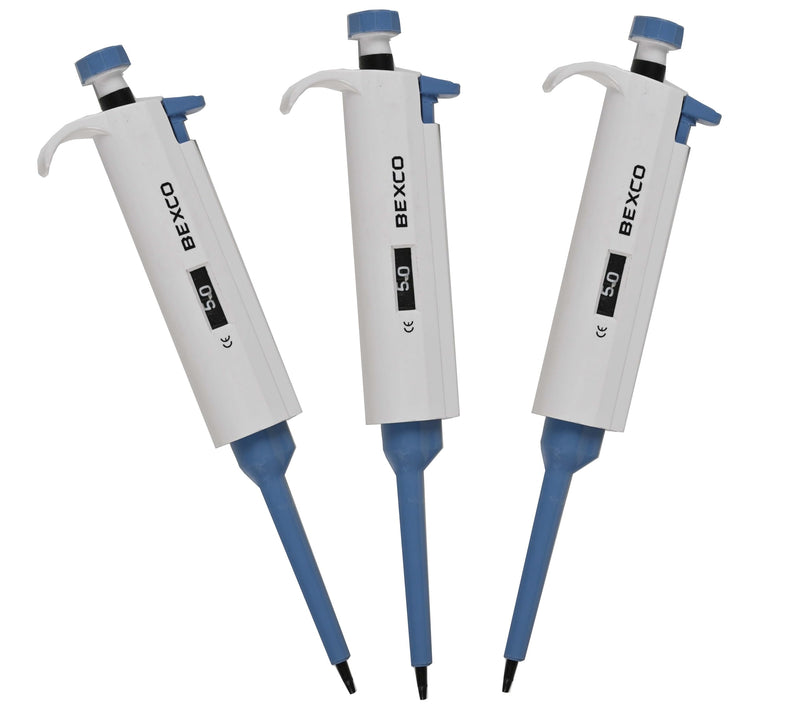 Set of 3 Micropipette Variable Volume 5-50 ul,10-100 ul,100-1000 ul Total 3 no. Combo Pack of Adjustable Volume Single Channel pipettes